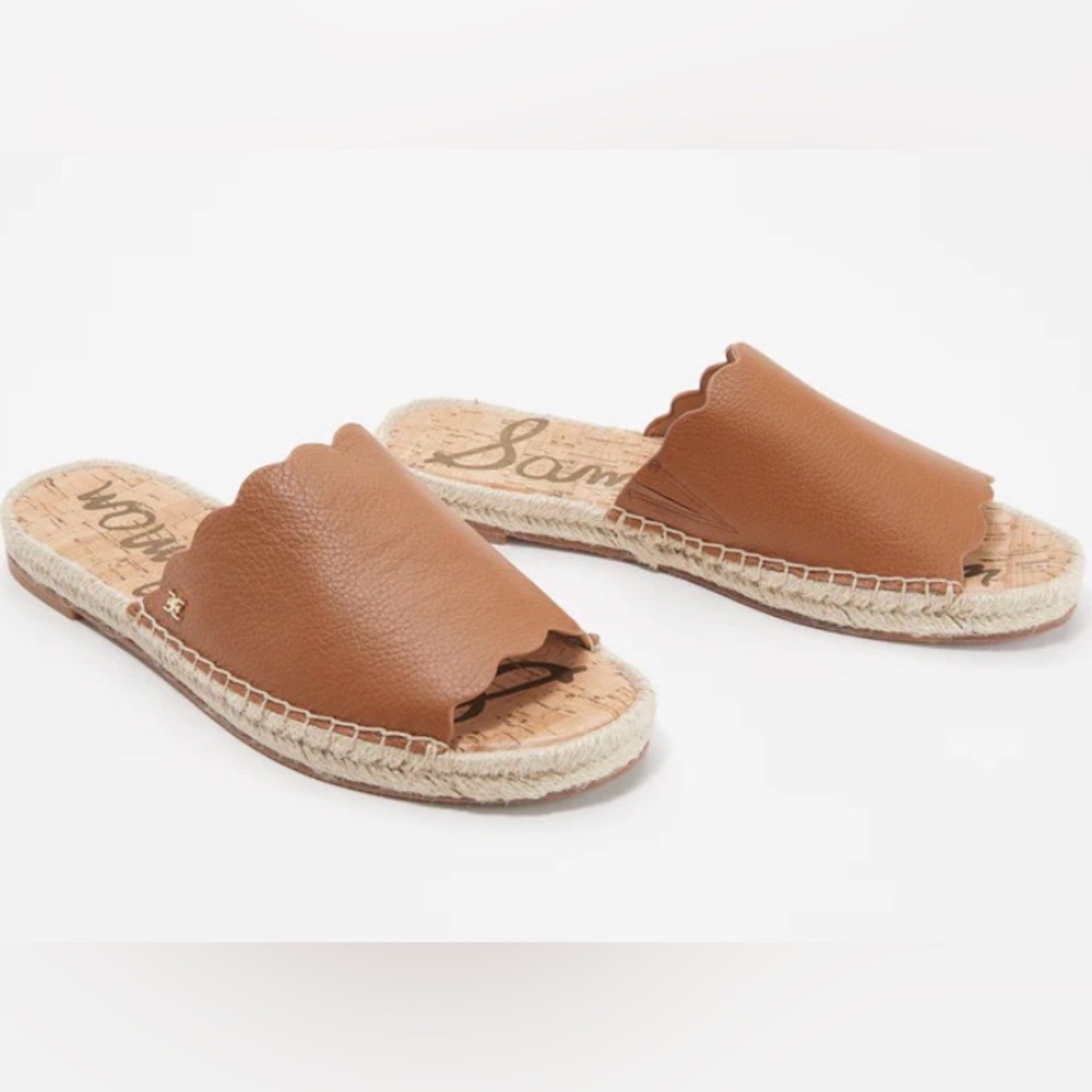 Sam Edelman Andy Brown Leather Slide Sandals size 7.5
